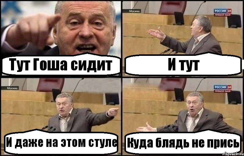 Тут Гоша сидит И тут И даже на этом стуле Куда блядь не прись, Комикс Жириновский