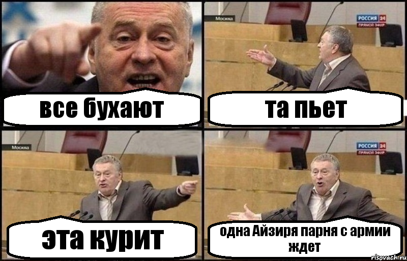 все бухают та пьет эта курит одна Айзиря парня с армии ждет, Комикс Жириновский