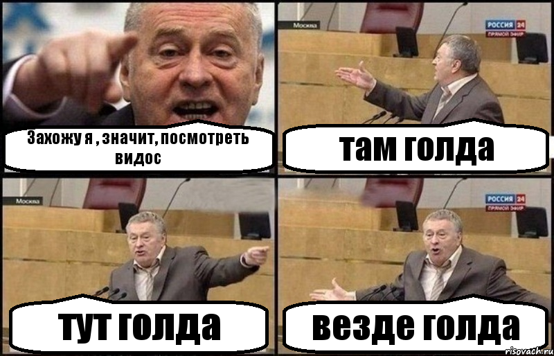 Захожу я , значит, посмотреть видос там голда тут голда везде голда, Комикс Жириновский