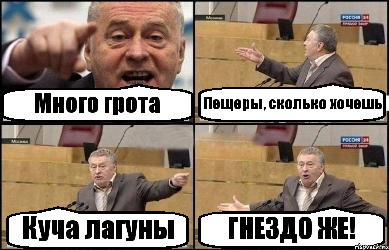 Много грота Пещеры, сколько хочешь Куча лагуны ГНЕЗДО ЖЕ!, Комикс Жириновский