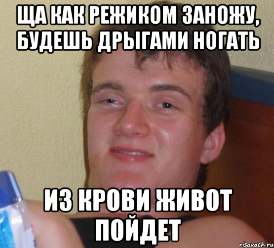 ща как режиком заножу, будешь дрыгами ногать из крови живот пойдет, Мем 10 guy (Stoner Stanley really high guy укуренный парень)