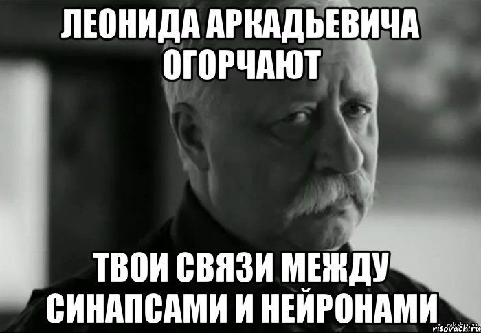 леонида аркадьевича огорчают твои связи между синапсами и нейронами, Мем Не расстраивай Леонида Аркадьевича