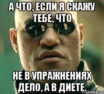 а что, если я скажу тебе, что не в упражнениях дело, а в диете., Мем  а что если я скажу тебе