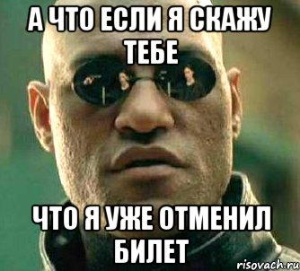 а что если я скажу тебе что я уже отменил билет, Мем  а что если я скажу тебе