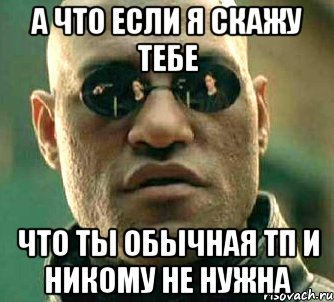 а что если я скажу тебе что ты обычная тп и никому не нужна, Мем  а что если я скажу тебе