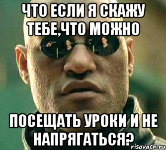 что если я скажу тебе,что можно посещать уроки и не напрягаться?, Мем  а что если я скажу тебе