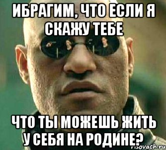 ибрагим, что если я скажу тебе что ты можешь жить у себя на родине?, Мем  а что если я скажу тебе