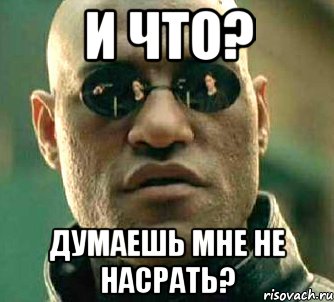 и что? думаешь мне не насрать?