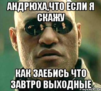 андрюха,что если я скажу как заебись что завтро выходные, Мем  а что если я скажу тебе