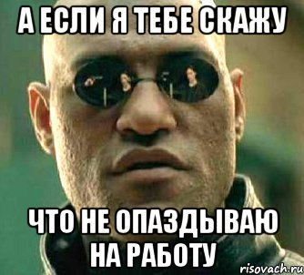 а если я тебе скажу что не опаздываю на работу, Мем  а что если я скажу тебе