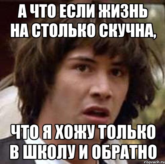 а что если жизнь на столько скучна, что я хожу только в школу и обратно, Мем А что если (Киану Ривз)