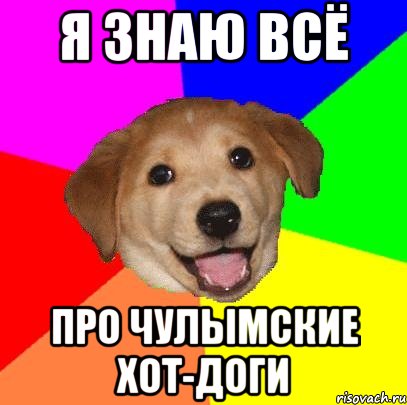 я знаю всё про чулымские хот-доги, Мем Advice Dog