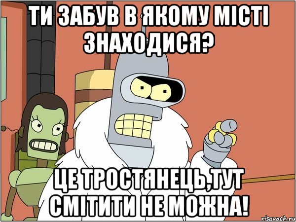 ти забув в якому місті знаходися? це тростянець,тут смітити не можна!