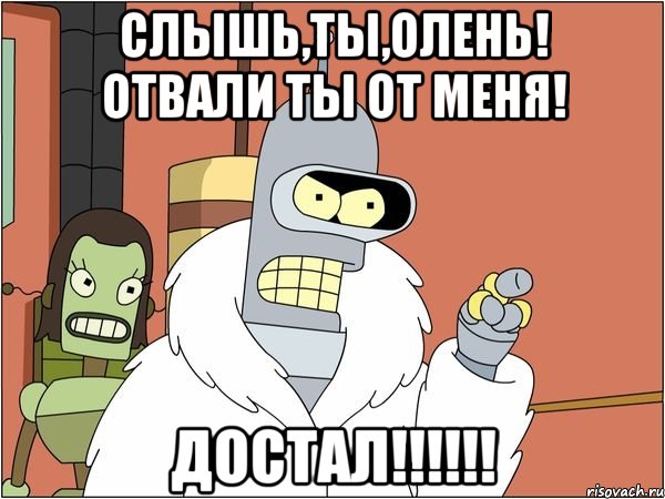 слышь,ты,олень! отвали ты от меня! достал!!!