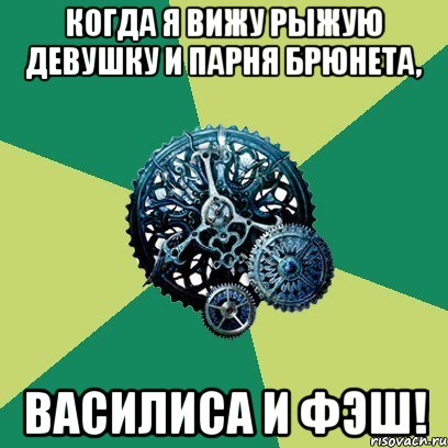 когда я вижу рыжую девушку и парня брюнета, василиса и фэш!, Мем Часодеи