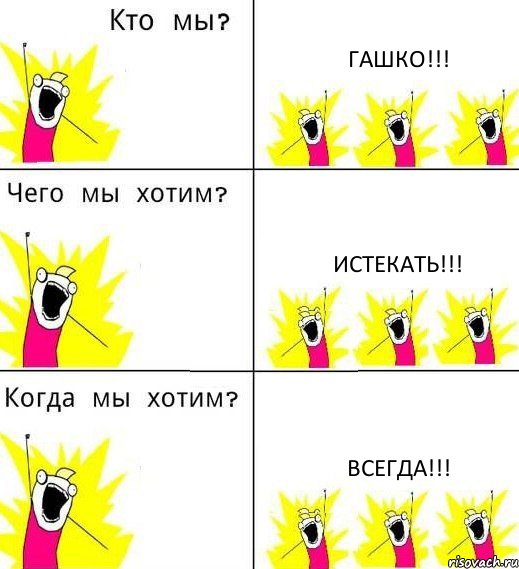 ГАШКО!!! Истекать!!! Всегда!!!, Комикс Что мы хотим