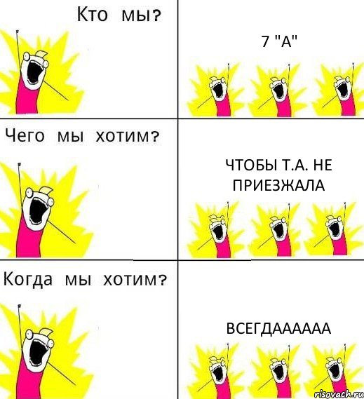 7 "А" Чтобы Т.А. не приезжала всегдаааааа, Комикс Что мы хотим