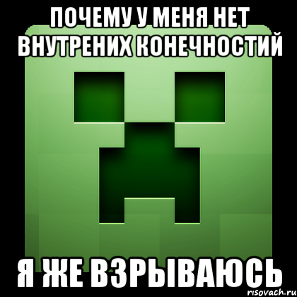 почему у меня нет внутрених конечностий я же взрываюсь, Мем Creeper