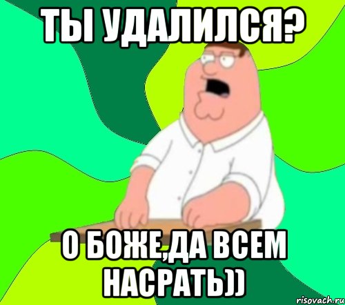 ты удалился? о боже,да всем насрать)), Мем  Да всем насрать (Гриффин)