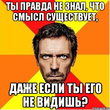 ты правда не знал, что смысл существует, даже если ты его не видишь?