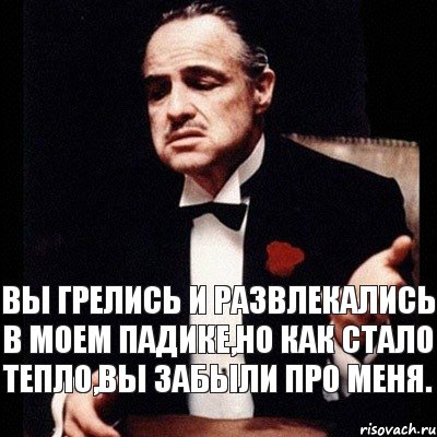 Вы грелись и развлекались в моем падике,но как стало тепло,вы забыли про меня., Комикс Дон Вито Корлеоне 1