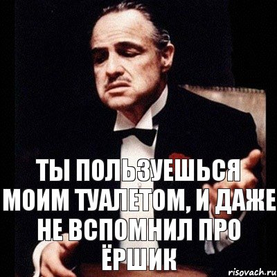 ты пользуешься моим туалетом, и даже не вспомнил про ёршик, Комикс Дон Вито Корлеоне 1