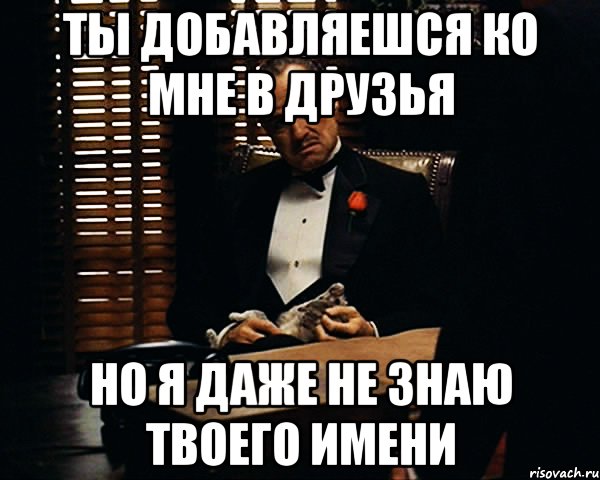 ты добавляешся ко мне в друзья но я даже не знаю твоего имени, Мем Дон Вито Корлеоне