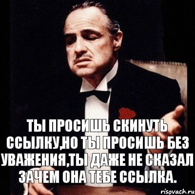 Ты просишь скинуть ссылку,но ты просишь без уважения,ты даже не сказал зачем она тебе ссылка.