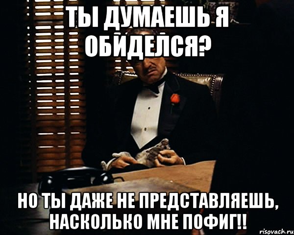 ты думаешь я обиделся? но ты даже не представляешь, насколько мне пофиг!!, Мем Дон Вито Корлеоне