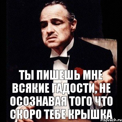 ты пишешь мне всякие гадости, не осознавая того что скоро тебе крышка, Комикс Дон Вито Корлеоне 1