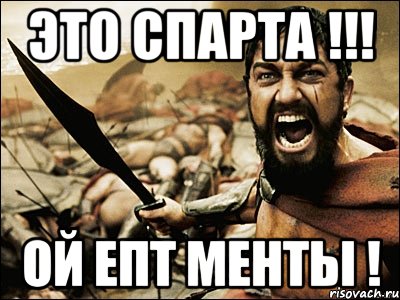 это спарта !!! ой епт менты !, Мем Это Спарта