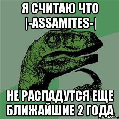 я считаю что |-assamites-| не распадутся еще ближайшие 2 года, Мем Филосораптор