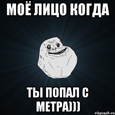 моё лицо когда ты попал с метра))), Мем Forever Alone