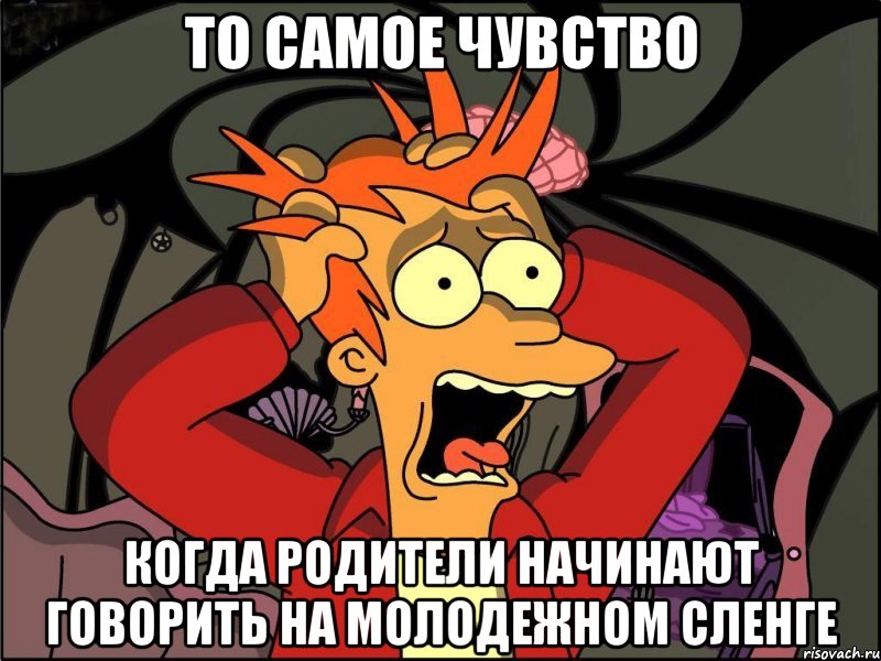 то самое чувство когда родители начинают говорить на молодежном сленге, Мем Фрай в панике