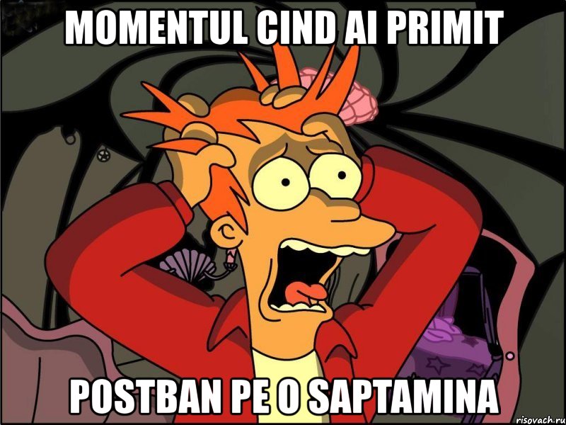 momentul cind ai primit postban pe o saptamina, Мем Фрай в панике