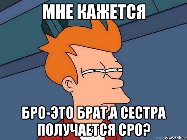 мне кажется бро-это брат,а сестра получается сро?, Мем  Фрай (мне кажется или)