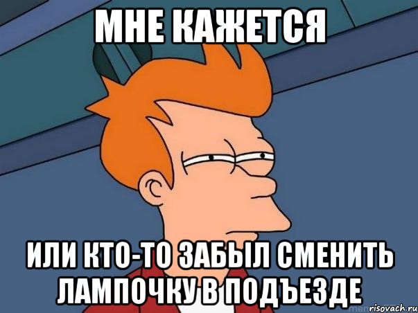 мне кажется или кто-то забыл сменить лампочку в подъезде, Мем  Фрай (мне кажется или)