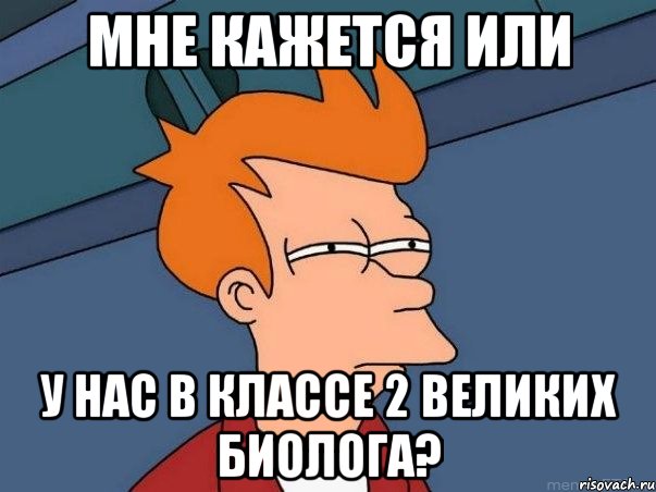 мне кажется или у нас в классе 2 великих биолога?, Мем  Фрай (мне кажется или)