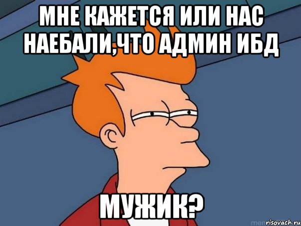 мне кажется или нас наебали,что админ ибд мужик?, Мем  Фрай (мне кажется или)