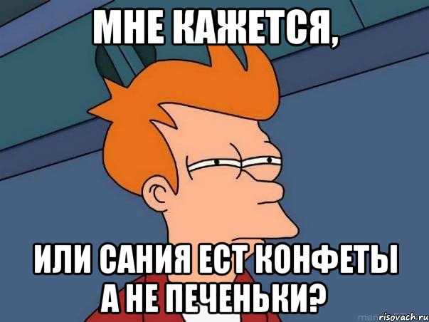 мне кажется, или сания ест конфеты а не печеньки?, Мем  Фрай (мне кажется или)