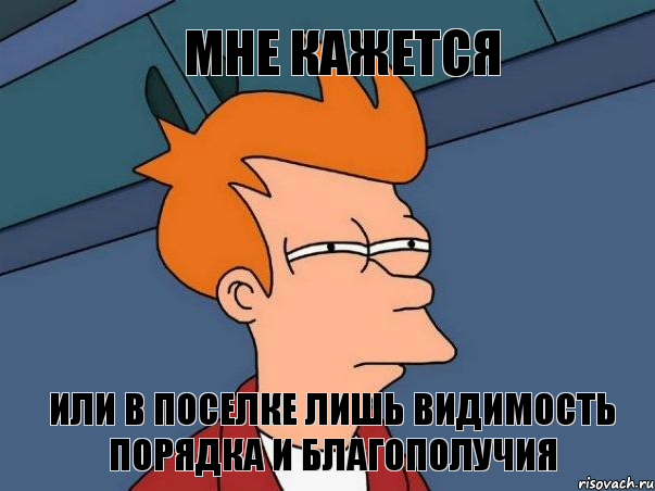 мне кажется или в поселке лишь видимость порядка и благополучия, Мем  Фрай (мне кажется или)