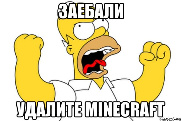 заебали удалите minecraft, Мем Разъяренный Гомер