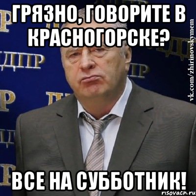 грязно, говорите в красногорске? все на субботник!, Мем Хватит это терпеть (Жириновский)