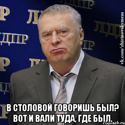  в столовой говоришь был? вот и вали туда, где был., Мем Хватит это терпеть (Жириновский)