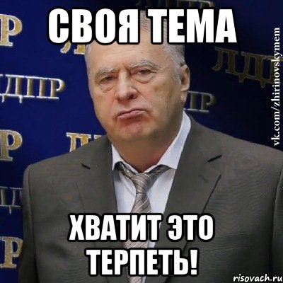 своя тема хватит это терпеть!, Мем Хватит это терпеть (Жириновский)