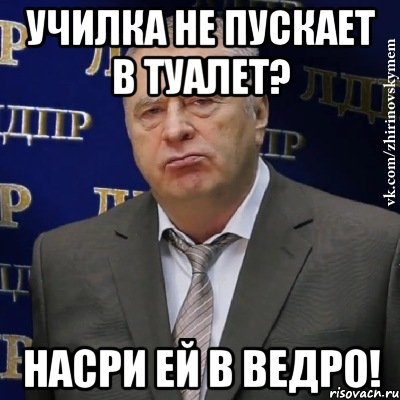 училка не пускает в туалет? насри ей в ведро!, Мем Хватит это терпеть (Жириновский)