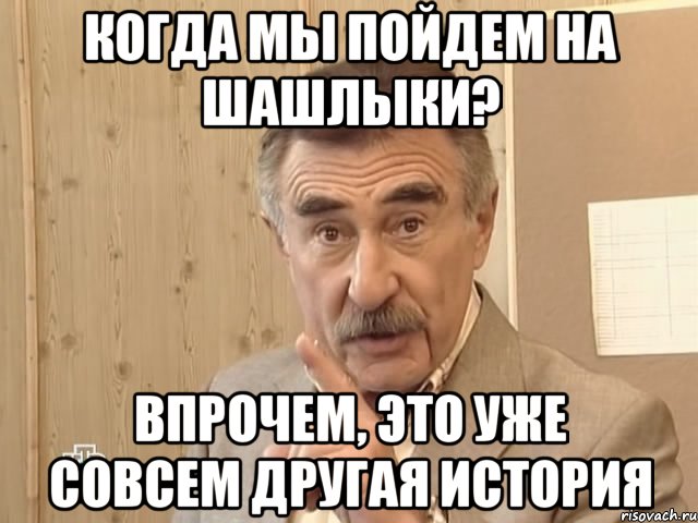 когда мы пойдем на шашлыки? впрочем, это уже совсем другая история