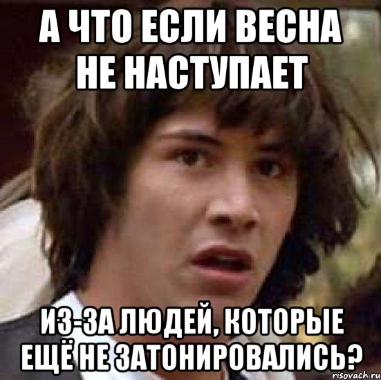 а что если весна не наступает из-за людей, которые ещё не затонировались?, Мем А что если (Киану Ривз)