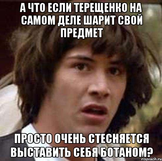 а что если терещенко на самом деле шарит свой предмет просто очень стесняется выставить себя ботаном?, Мем А что если (Киану Ривз)