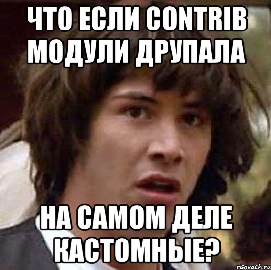 что если contrib модули друпала на самом деле кастомные?, Мем А что если (Киану Ривз)